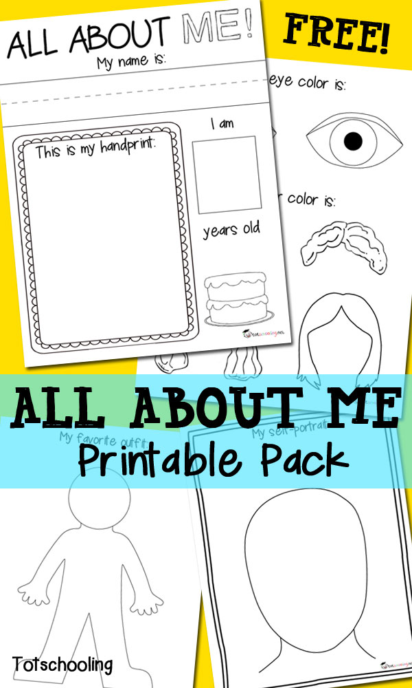 Download All About Me Free Printable Pack | Totschooling - Toddler, Preschool, Kindergarten Educational ...