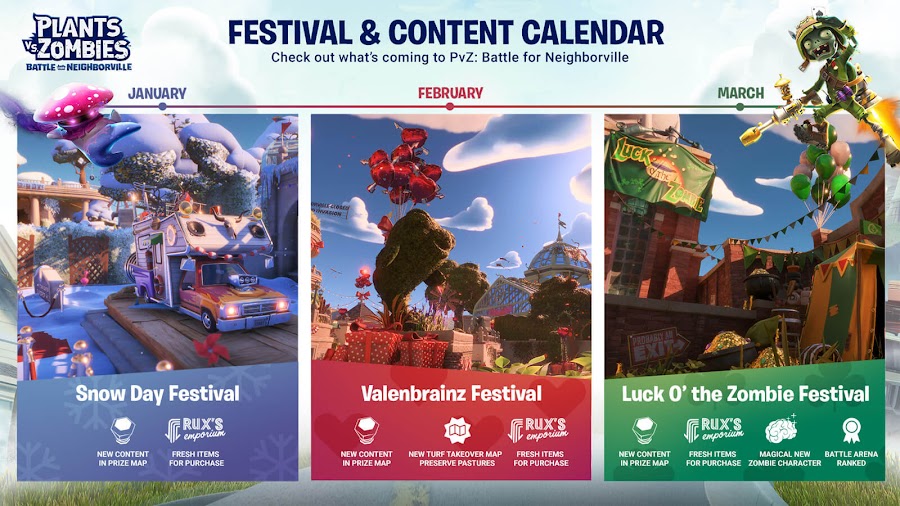 plants vs zombies battle for neighborville q1 content calender festival event live now pc ps4 xb1