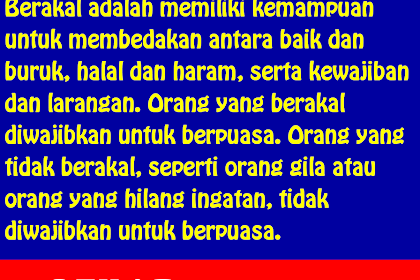 Syarat Wajib Puasa