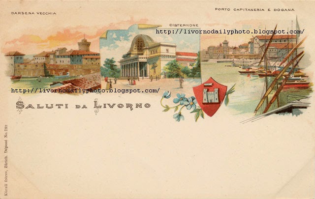 Cartolina d'epoca, saluti da Livorno