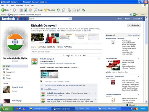 login into facebook using IE - theprohack.com
