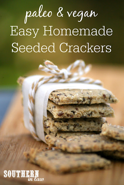 Easy Homemade Paleo Crackers Recipe - gluten free, vegan, grain free, low carb, dairy free, egg free, clean eating recipe