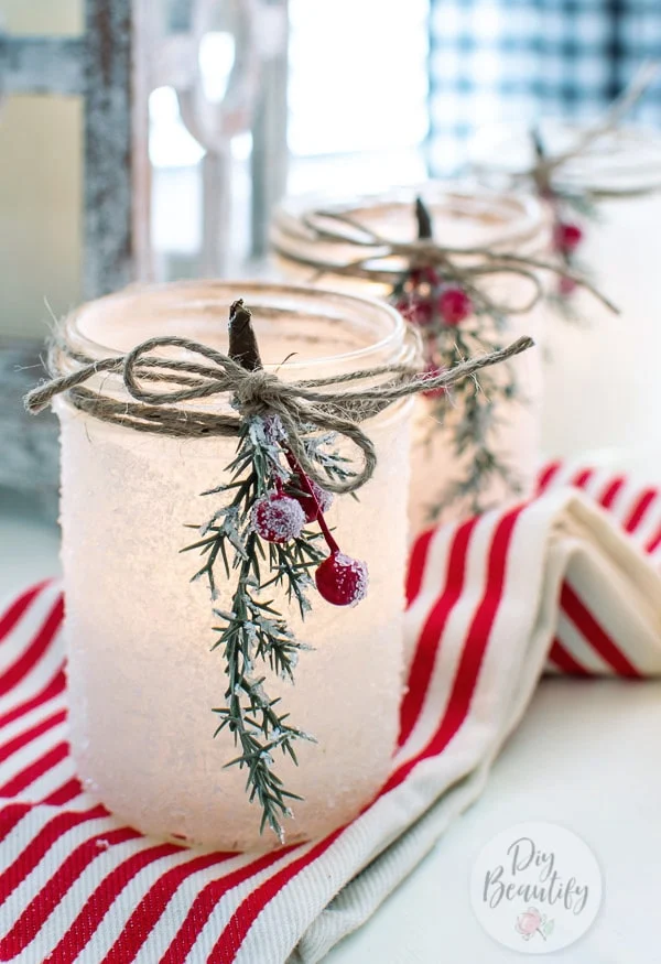 frosted Christmas luminaries