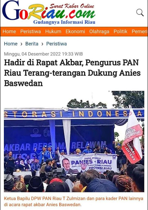 ternyata arus bawahnya lebih terpesona dengan sosok Anies Baswedan Pesona Anies di Riau, Bikin Istana Galau 😁