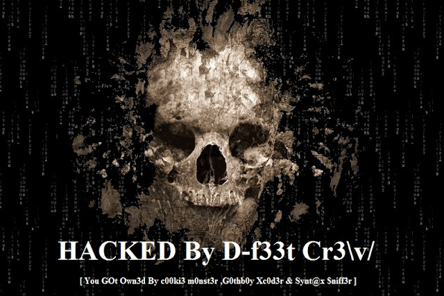 9 Pakistani websites hacked By D-f33t Cr3\v/