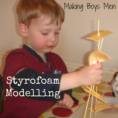 styrofoam modelling with kids