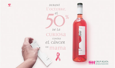 Esguard de Dona - Albet i Noya  per cada ampolla de vi rosat Curiosa venuda al celler o per internet es detinarà el 50 % de l'import a la lluita contra el càncer de mama, en col·laboració amb el Grup Àgata