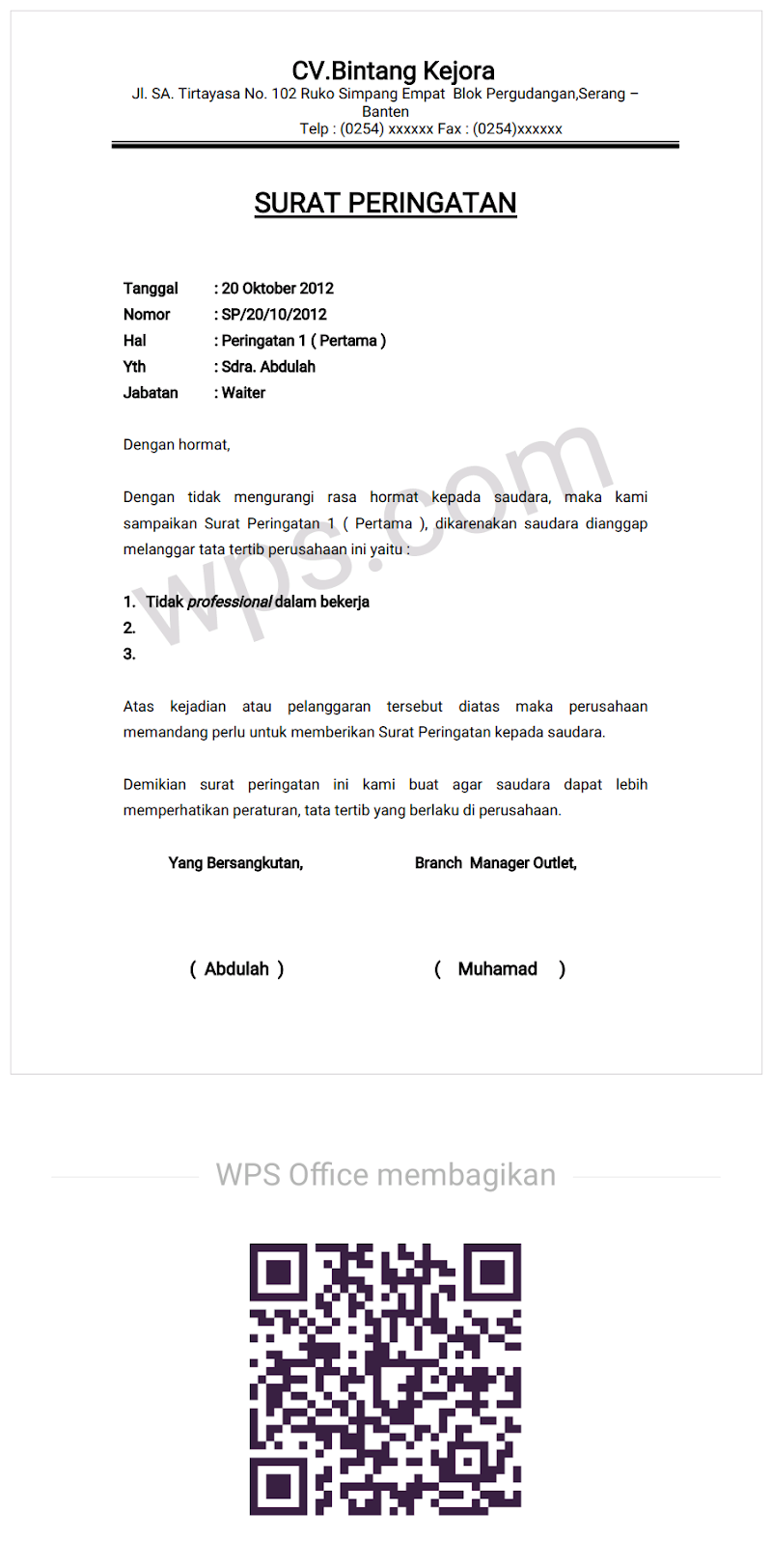 Istimewa Contoh Surat Peringatan 1, Konsep Penting!