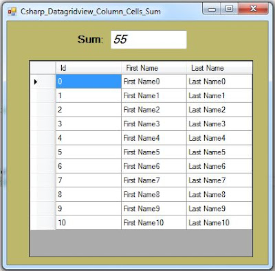 sum of datagridview column values