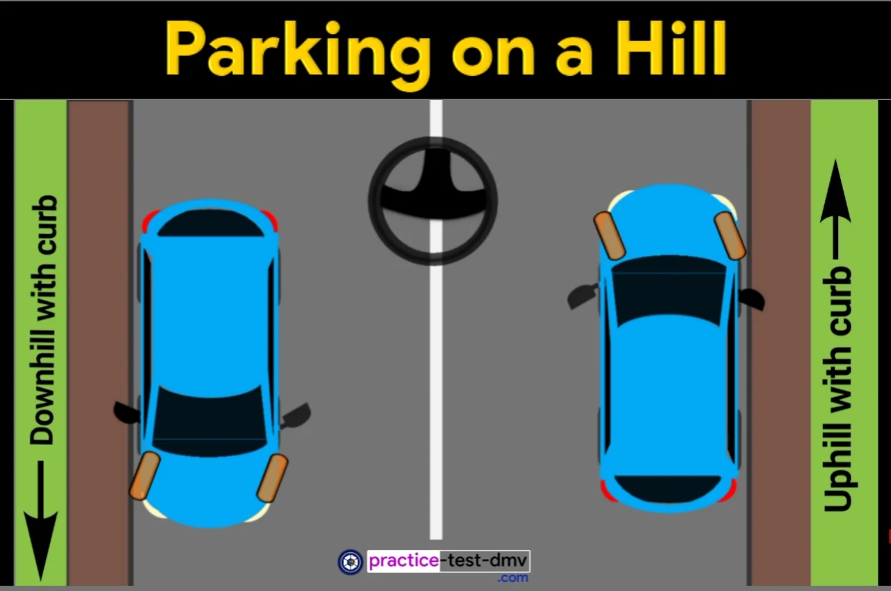 Parking on a hill downhill and uphill parking