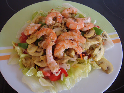 crevettes champignons