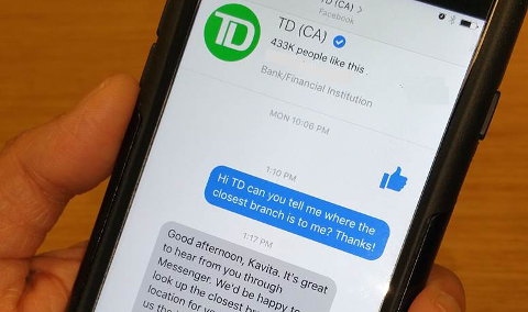 TD Bank sur Facebook Messenger