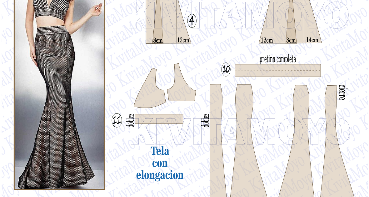 Confección de falda línea A con pretina anatómica y cremallera invisible,  parte 1 