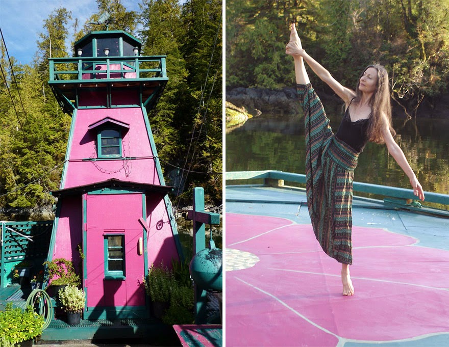 Catherine Adams, 59, is a musician, dancer, writer and painter - Couple Spends 20 Years Building A Self-Sustaining, Floating Island To Live Off The Grid