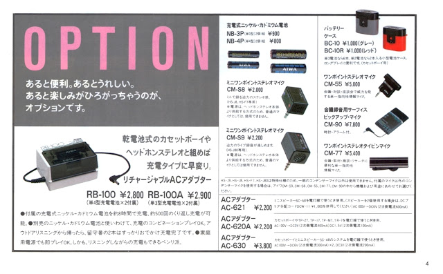 Optional Accessories from the Japanese Catalog