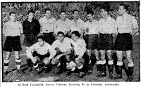 REAL VALLADOLID DEPORTIVO. Temporada 1947-48. Foto publicada en El Mundo Deportivo el 26/02/1948. C. D. MÁLAGA 2 REAL VALLADOLID DEPORTIVO 0. 22/02/1948. Campeonato de Liga de 2ª División, jornada 21. Málaga, estadio de La Rosaleda. GOLES: 1-0: 4’, Muruaga. 2-0: 42’, Muruaga.