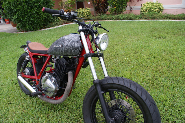 Custom Suzuki GN400 | Mark Simone | 1980 Suzuki GN400 | Suzuki GN400 cafe racer | Suzuki GN400 for sale | Suzuki GN400 custom parts | Suzuki GN400 custom seat