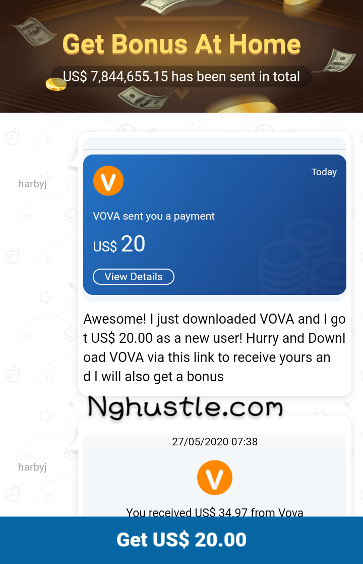 Earn 3 USD For Every 2 Referrals on Vova App