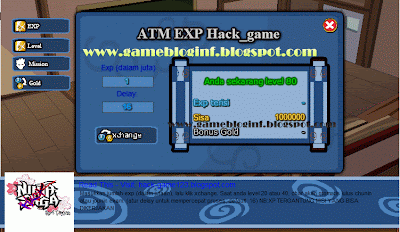 Ninja Saga Hack ATM Exp Gold Terbaru Maret 2012