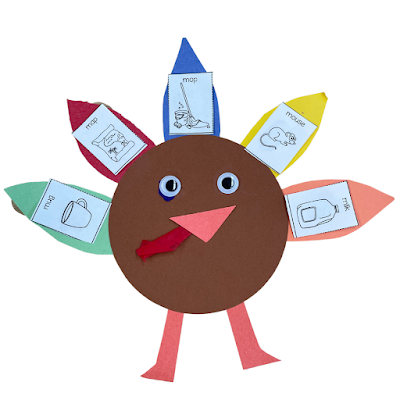 Finished Turkey Craft with Articulation words