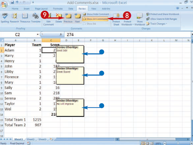 MS Excel : ADD COMMENTS to your worksheet