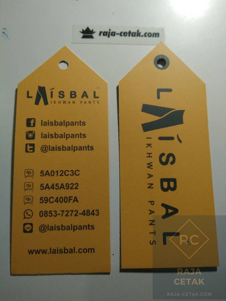 Jasa Cetak Hangtag / Hang Tag / Label Baju Kertas / Price 