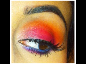 mac, mac cosmetics, eyeshadow, blog, tutorial, colorful, scichedelic, sci-chedelic, mac trends, makeup trends, tropical, pictures, matte, pink, orange, blue, stars n rockets, passionate, red brick, rule
