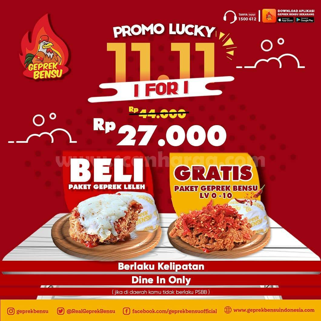 Geprek Bensu Promo 11.11 - Beli 1 Gratis 1