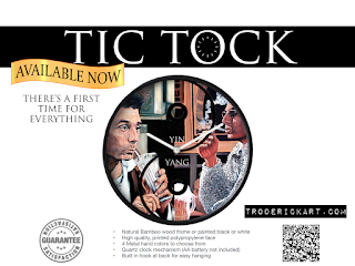 promo for clocks with artwork by Boulder artist Tom Roderick