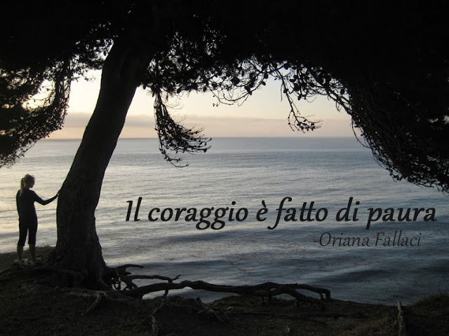 Il coraggio è fatto di paura - citazione da Oriana Fallaci, image of Alex at Palos Verdes by LeAnn for didattichiamo.blogspot