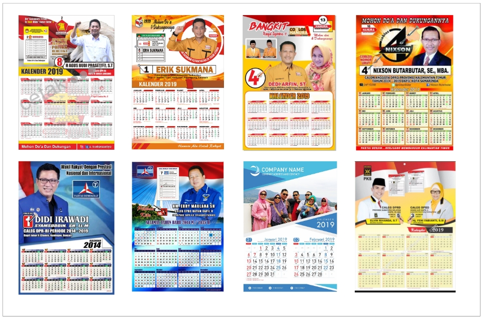 Jasa Desain Kalender Online Untuk Caleg Partai Politik 