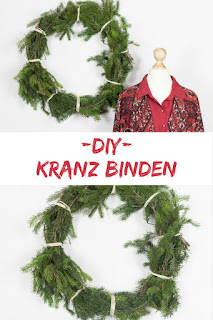 DIY Adventsdeko - selbstgebundener Kranz aus Zweigen und Bastschnur - weihnachtliche Deko