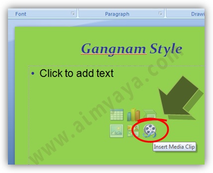  Gambar:  Cara Menambah video klip ke slide presentasi microsoft powerpoint