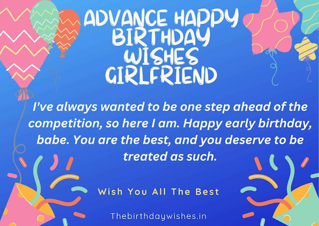Advance Birthday Wishes for Girlfriend