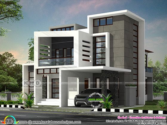 Ultra modern box model Kerala home