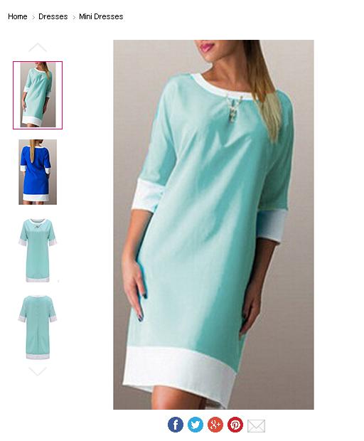 Blue And White Off The Shoulder Dress - Online Sale Offers