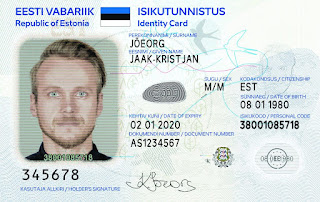 Estonian e-resident specimen card shown by id.ee
