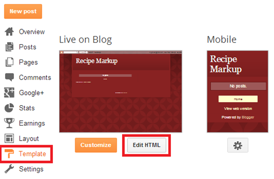 Edit Blogger Template HTML