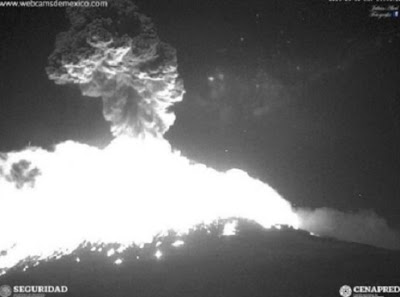 eruzione vulcanica Popocatepetl