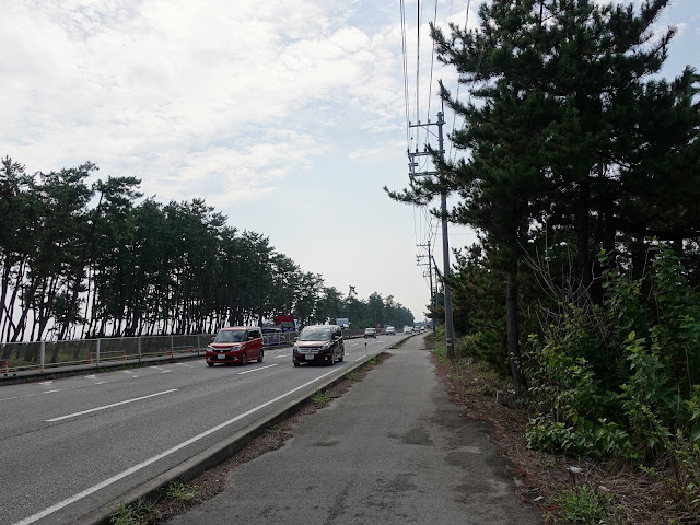弓ヶ浜海岸の遊歩道は国道431号線へ出ます