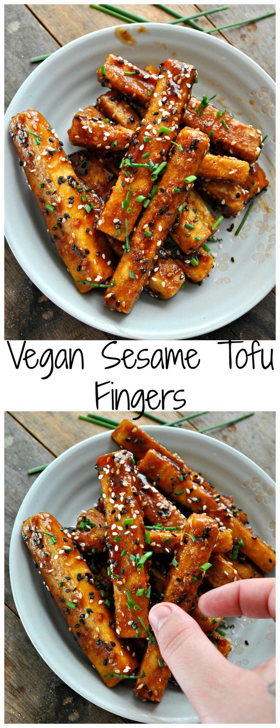 These gluten free and vegan sticky, sweet, salty, umami, sesame tofu fingers are incredible! Baked and still so crispy!