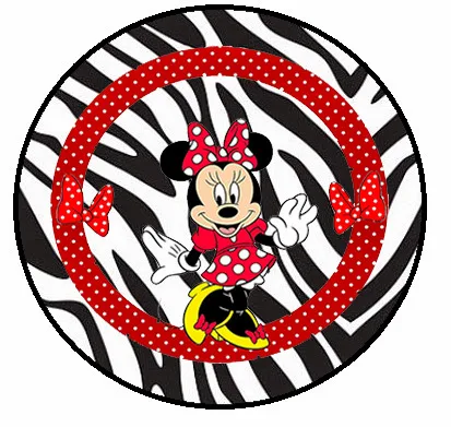 Zebra and Red Minnie Toppers or Free Printable Candy Bar Labels.