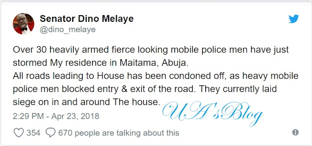 Police have laid siege to my residence, says Melaye