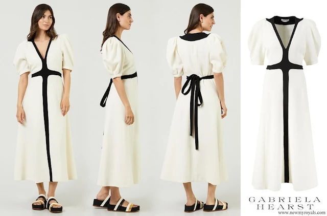 Princess Eugenie wore Gabriela Hearst Luz Tie-waist Wool-crepe Midi Dress