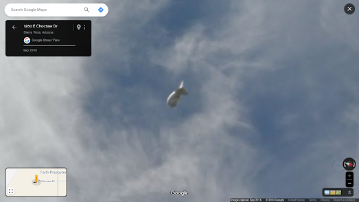 a US Border Patrol aerostat ballon on Google Street View