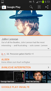 John Lennon Google Play Music Screenshot