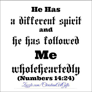 He has a different spirit in him and he has followed Me wholeheartedly Numbers 14:24