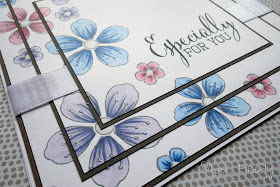Triple layer stamped floral card