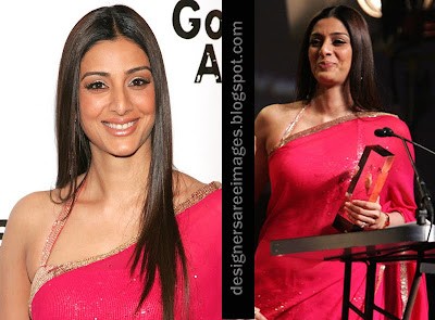 Actress Tabu in Pink Saree with Designer Sari Blouse image