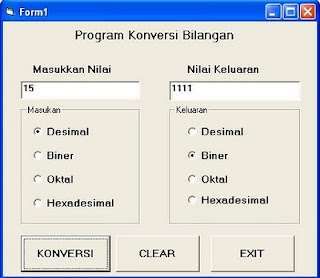 program konversi bilangan menggunakan Visual basic